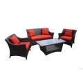 Popular Red Rattan Lounge Set 4PCS